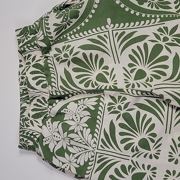PETAL & PUP PRINTED WIDE LEG PANTS GREEN WHITE SZ XS - Picture 6 of 9